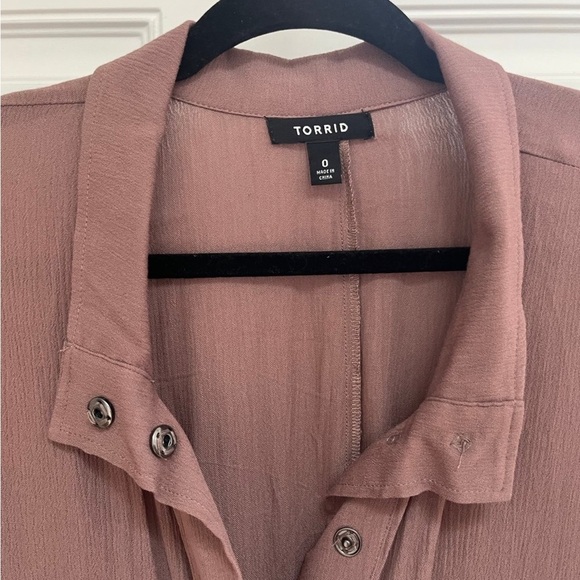 TORRID Taupe Long Sleeve Button-Up long Jacket XL - Picture 4 of 4